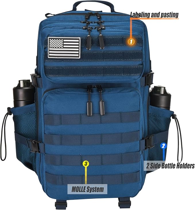 45L Tactical Backpack for Men Women Military Assault Pack with MOLLE Large 3 Day Bug Out Bag for Hiking Camping