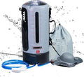 yETO 12L/3.17 Gallons Portable Camping Shower Portable Shower for Camping Camp Shower Solar Shower Outside Shower with Pressure Foot Pump and Handy Nozzle Camping Showers Camping Shower Bag GREY-12L