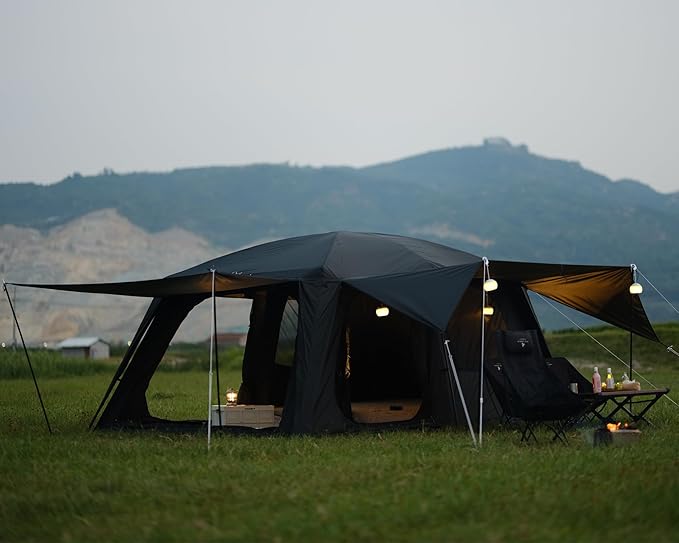 Vidalido 8-10 Person Camping Tent with 3 Door 2 Room Large Family Cabin Tents Double Layer Waterproof Portable Glamping Tent Big Tents for Outdoor Picnic Camping Hiking and Family Gathering