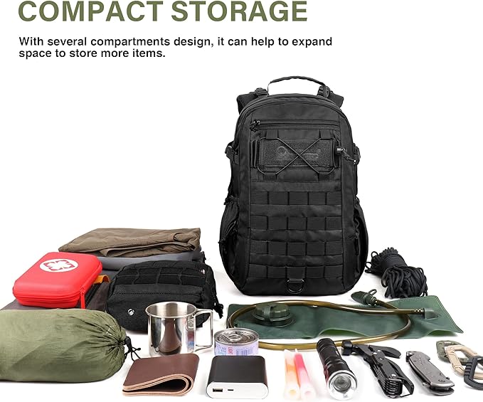 Mardingtop Small Military Tactical Backpack for Men 20L Molle Rucksack EDC Daypack for HikingTravelCamping Hunting