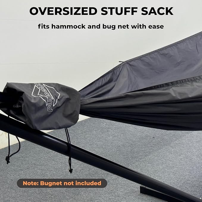 Onewind 11ft Ultralight Camping Hammock Portable Hammock 40D 1.7oz Nylon Ripstop with 2 * 12Ft Tree Straps for Camping Hiking Backpacking 11' x 55 Rock Gray
