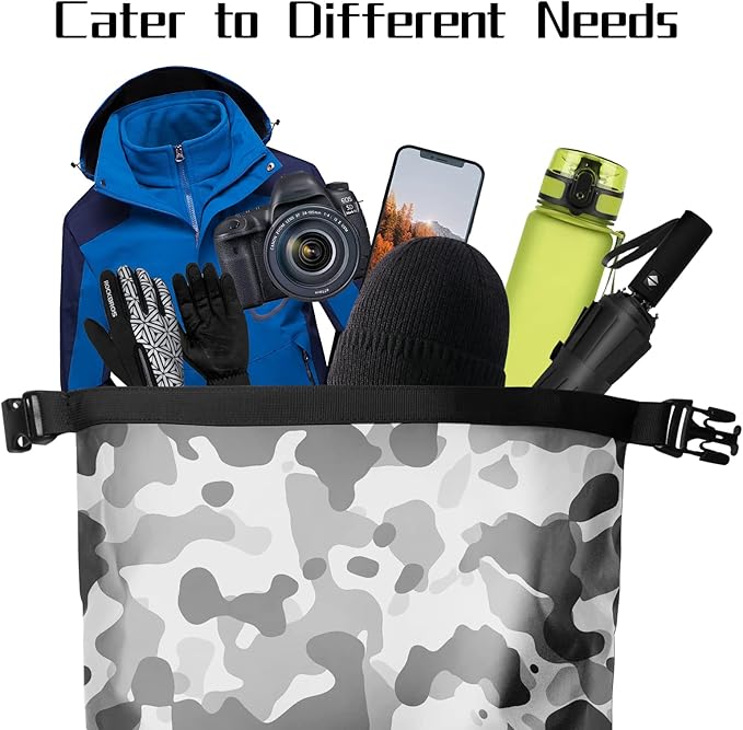 Waterproof Backpack for Men and Women - Roll-Top Floating Dry Bag Backpack for Kayaking Rafting Boating Beach (Black)