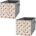 Foldable Storage Box with Handles Coffee Corgi Durable Collapsible Cube Bin for Organizing Toys Books Clothes Versatile Home &amp Office Solution