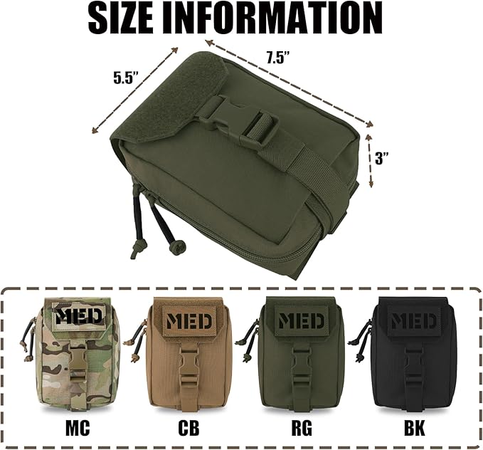 PETAC GEAR Tactical Rip Away Medical IFAK Pouch Tear Off First Aid EDC Pouches Molle &amp Belt Outdoor Emergency Survival Bag