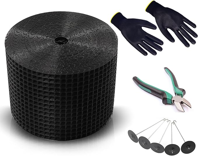 Solar Panel Bird Guard8in x100ft Critter Guard for Solar Panels with 80pcs Fastener ClipsPVC Coated Critter Guard with Gloves and Pliers1/2in Pigeon Solar Panel Mesh for Bird Proofing