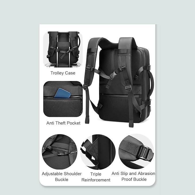 Vacuum Seal Backpack with Combination Lock Expandable Design Dry Wet Separation Storage Bag for Short and Long Trips Business Outdoor Adventures