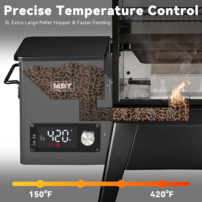 Vertical Electric Pellet Smoker with Cover &amp Meat Probe 4-Rack Digital BBQ Electric Smokers 616 Sq.in LED Temperature Control Ribs Brisket Chicken