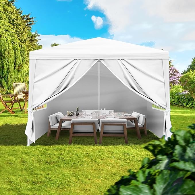 Outdoor Gazebo Canopy Wedding Party Tent Camping Shelter Commercial Instant Shelter Waterproof Tent with Removable Side Walls (10'x10' Four Sides)