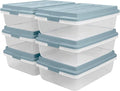 Hefty HI-RISE 40 Qt Stackable Storage Bins with Lids – 6 Pack Clear Plastic Under Bed Storage Containers Shoe Organizer Boxes with XL Lid-Locking Latches Comfort-Grip Handles Durable Double Rim