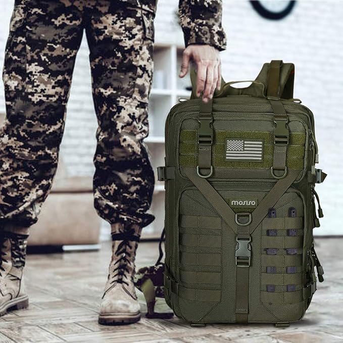MOSISO 50L Tactical Backpack Large Men 3 Day Assault Rucksack Military DaypackArmy Green
