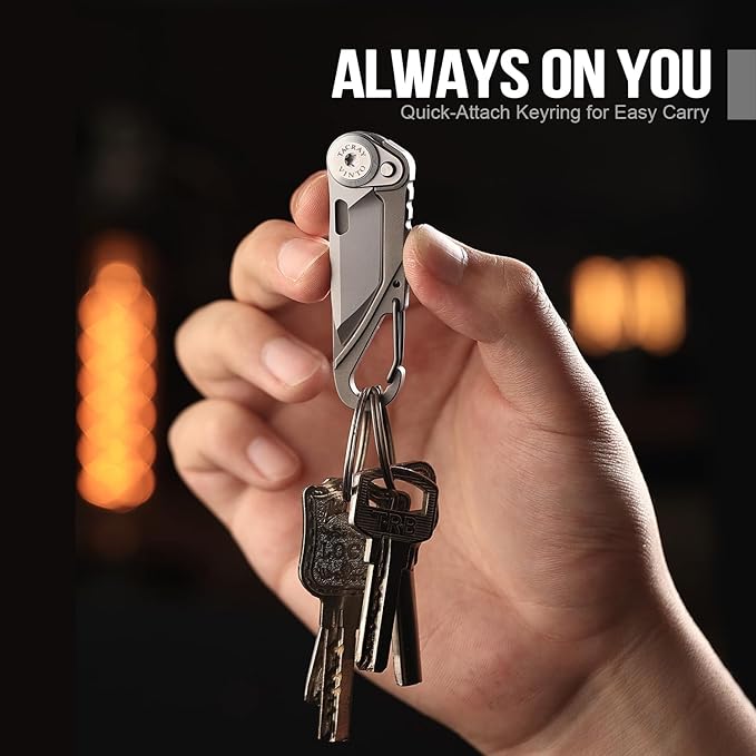 TACRAY Vinto 5-in-1 Titanium Small Pocket Knife – Ultra-Light Mini EDC Multitool Utility Knife with Folding Blade Seatbelt Cutter Bottle Opener &amp Screwdriver Compact Everyday Carry