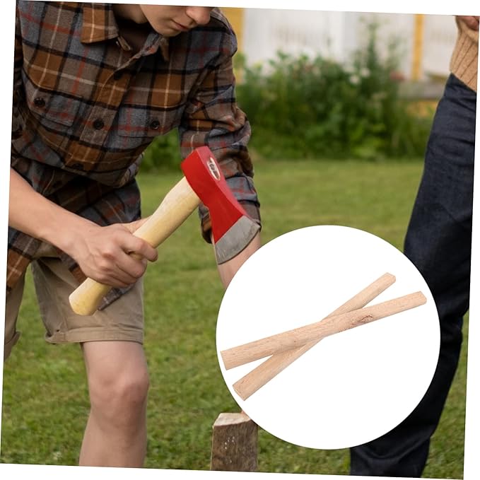 NUOBESTY 2pcs Replacement Axe Handle for Camping Wooden Hatchet Handle Installation Supplies