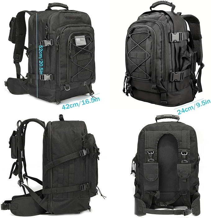Large tactical military backpack Army Daypack Assault Pack for Men Molle Backpacks Bug Out Bag 3 Day Pack for Hiking Camping Travel Hunting (Green Ruin)