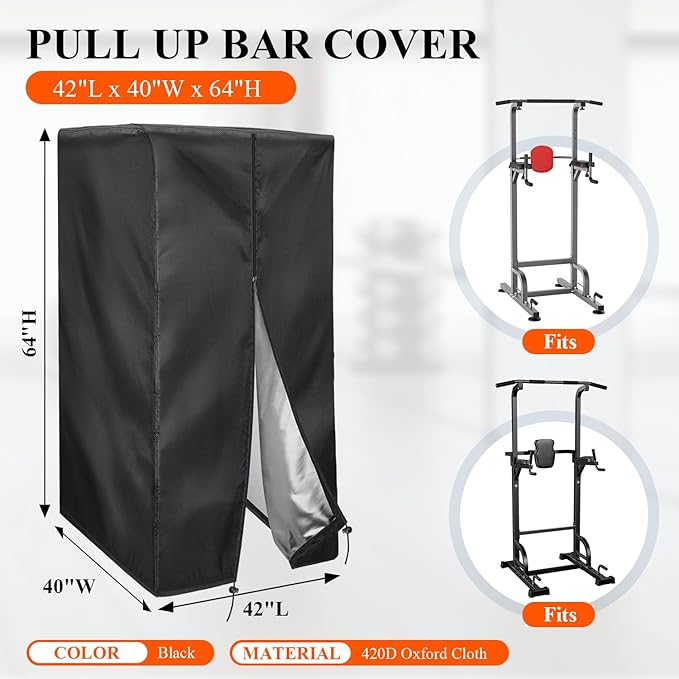 Pull Up Station Cover Dustproof-Cover for Pull Up Station/Dip Bar Station for Outdoor Pull Up Rack Machine Protect Home Gym Strength Training Dip Stands Cover