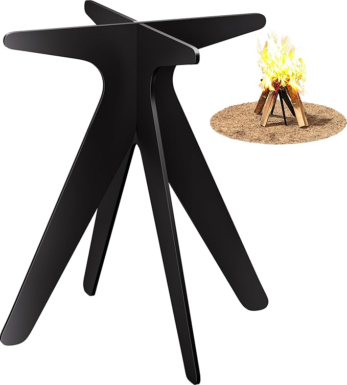 Mocomax Vertical Fire Pit Grate Metal Portable Fire Place Log Grate 12 Inch Firepit Top Section for Indoor Outdoor Use Low Smoke High Heat