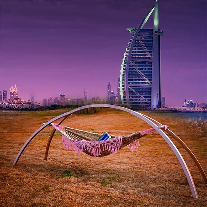 Portable Hammock Portable Outdoor Camping Hammock 2 Person Hanging Chair Lounger Macrame Fringe Swing Bed for Backpacking Beach