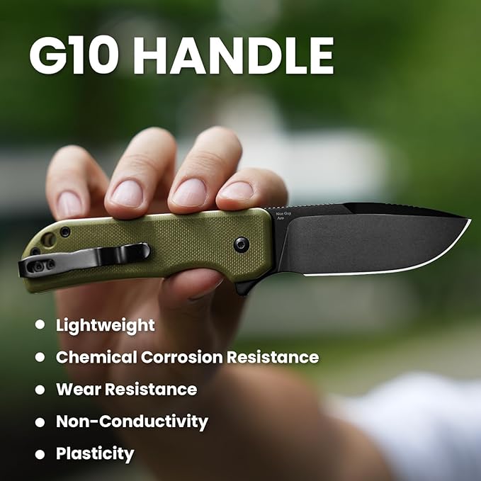 Kizer Nice Guy Folding Knife 2.84 Nitro V Blade Lightweight Camping and Hiking Knife G10 Handle Liner Lock Flipper V3011A1