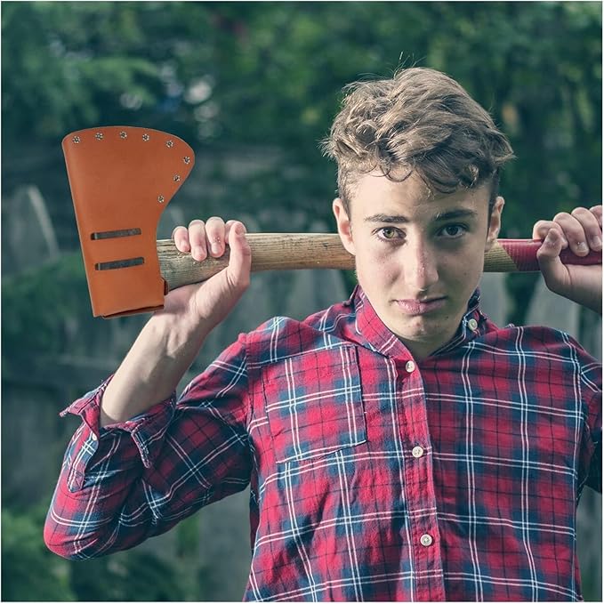 Hatchet Sheath Sheath Cattlehide Protective Cover for Outdoor Hatchet Portable Case Heavy Duty Shield Universal Fit for Most Axes Camping