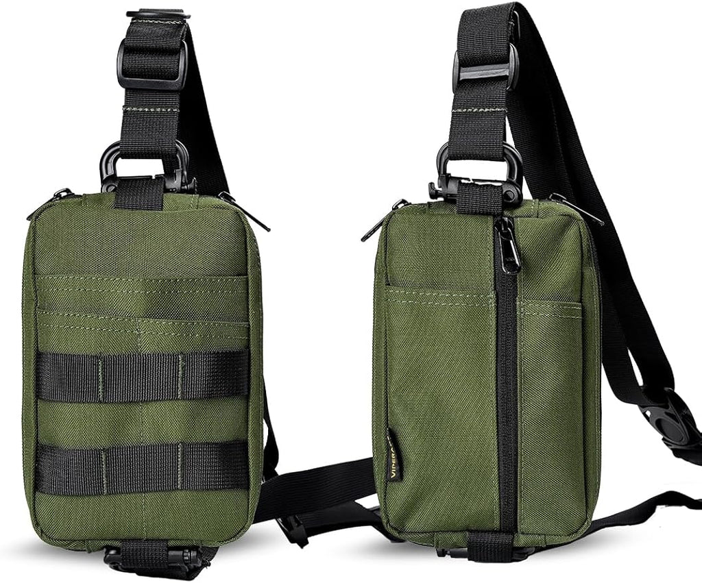VIPERADE CHS2 Small EDC Sling Bag Tactical Fanny Pack for Men Molle Pouch Crossbody Backpack with Adjustable Shoulder Strap Utility Chest Pouch Bag for Hiking/Traveling/Bush-Craft