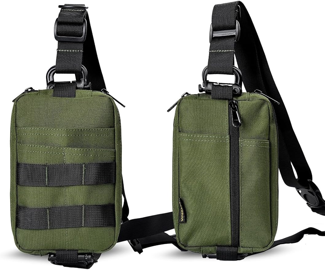VIPERADE CHS2 Small EDC Sling Bag Tactical Fanny Pack for Men Molle Pouch Crossbody Backpack with Adjustable Shoulder Strap Utility Chest Pouch Bag for Hiking/Traveling/Bush-Craft