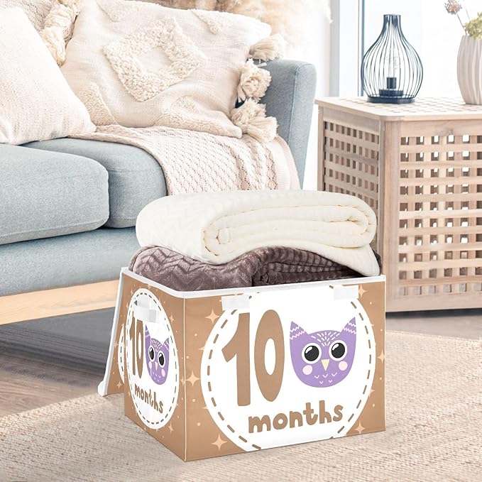 10_months Storage Bin with Lid Collapsible Organization Storage Qt Storage Bins for Dorm Room Home Decor