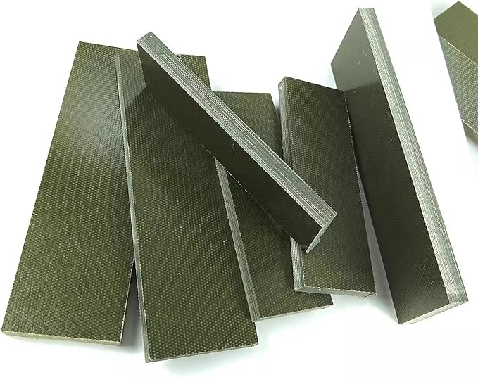 DIY Custom Knife Handle Scales Made Of Blank Material Space Board Linen Texture Carved Board(Green120x40x8mm)