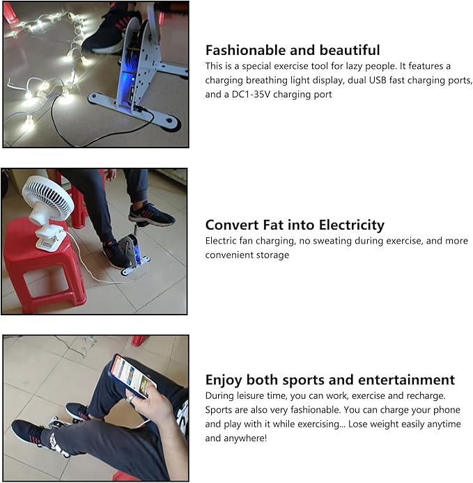 Portable Foot Pedal Generator 50W/100W Hand Crank Generators with USB Interface/DC1-35V Output Fitness Bicycle Generator Charger