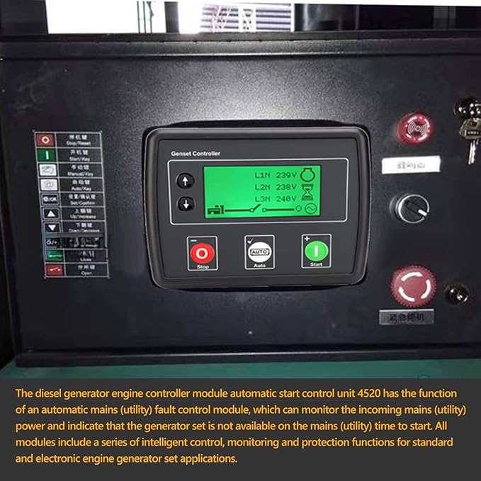 DSE4520 AMF Control Module Automatic Transfer Switch with LCD Display Generator Auto Start Controller Mains Failure Detection Self Starting Kit