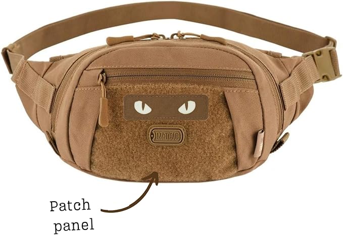 EDC Essentials Bundle: Small Companion Waist Pack USA Flag Patch Glow-in-the-Dark Cat Eyes