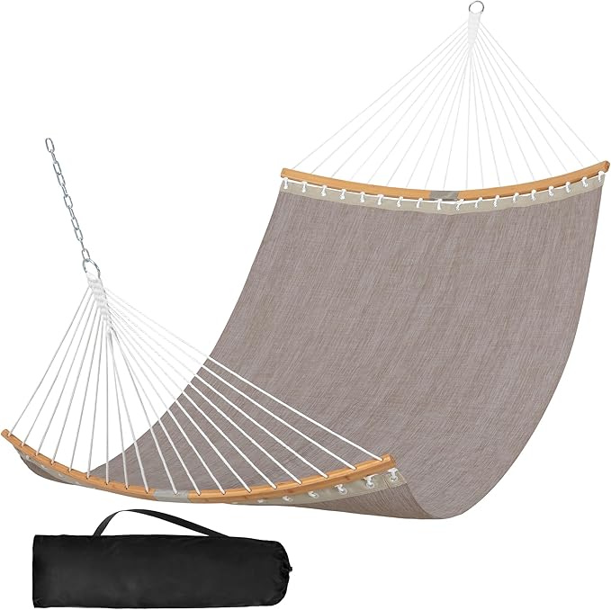 SUNCREAT Hammocks Outdoor Hammock with Spreader Bar Poolside Portable Hammock for Outside with Carrying Bag Coffee
