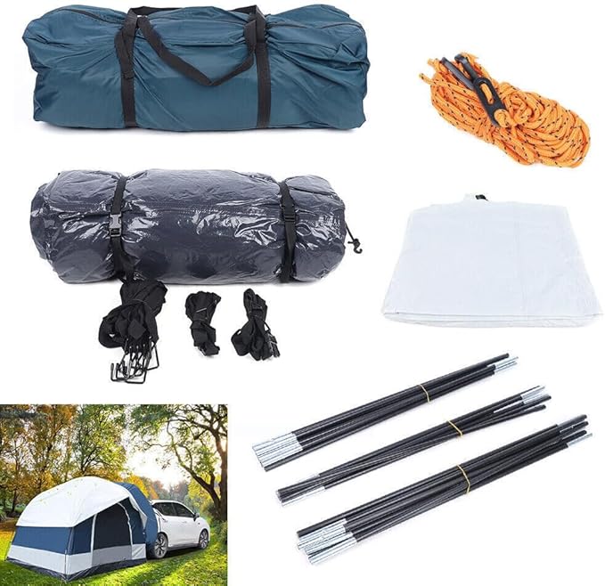 Universal Car SUV Tent Travel Camping Shelter Awning Rooftop Outdoor Sunshade for Mountaineering Fishing Wild Survival Adventure 250cm*250cm