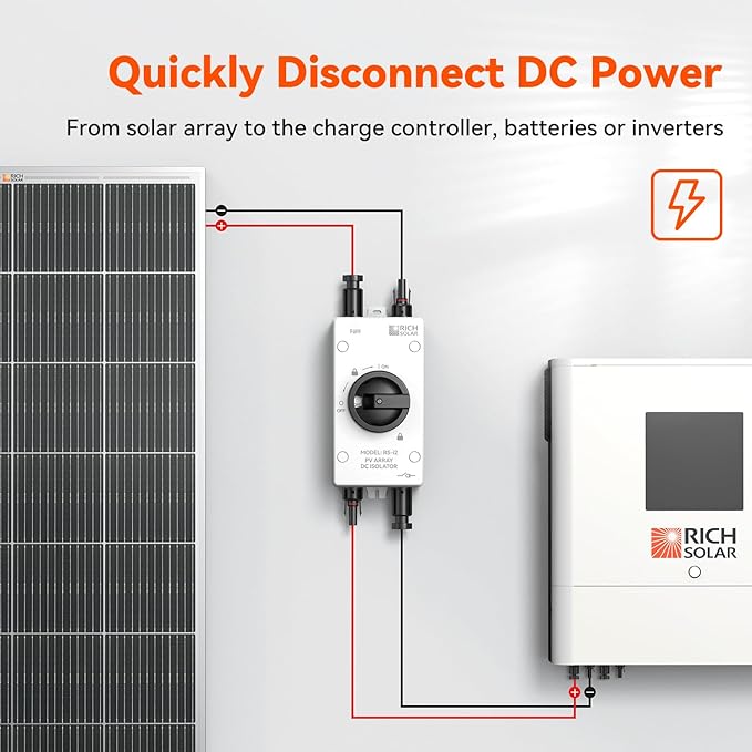 RICH SOLAR Solar PV DC Quick Disconnect Switch 1500V 32 Amps RS-i2