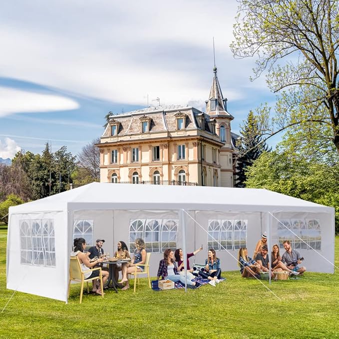 Outdoor Gazebo Canopy Wedding Party Tent Camping Shelter Commercial Instant Shelter Waterproof Tent with Removable Side Walls (10'x30' Five Sides)