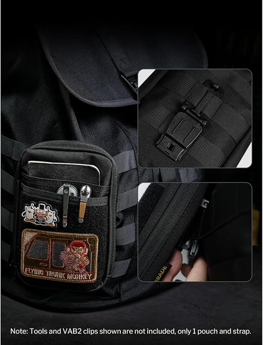 VIPERADE CHS3 Tactical Utility Pouch Organizer Molle EDC Waist Pouch Shoulder Bag with Adjustable Strap EDC Sling Bag Tactical Fanny Pack for Men