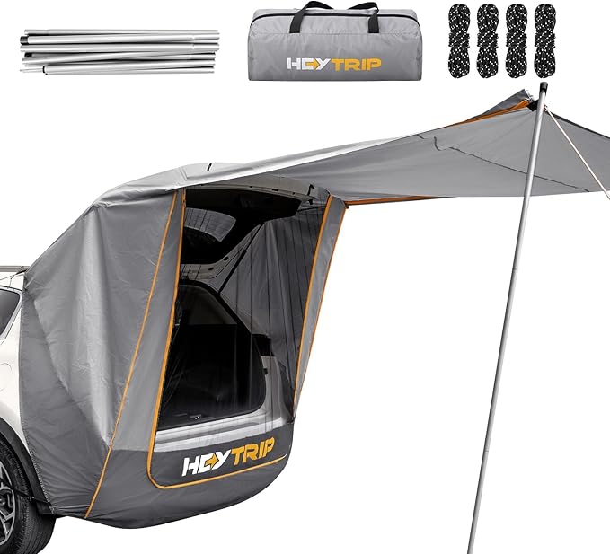 HEYTRIP Upgraded SUV Tailgate Tent with Poles &amp Stakes – Stable Awning Car Camping Tent Waterproof Windproof Hatchback Shelter Universal Fit for SUV Van &amp CUV