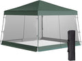 10x10 Easy Assembly Pop Up Tent Featuring Breathable Mesh Sidewalls Adjustable Height and Compact Carry Bag with Handle