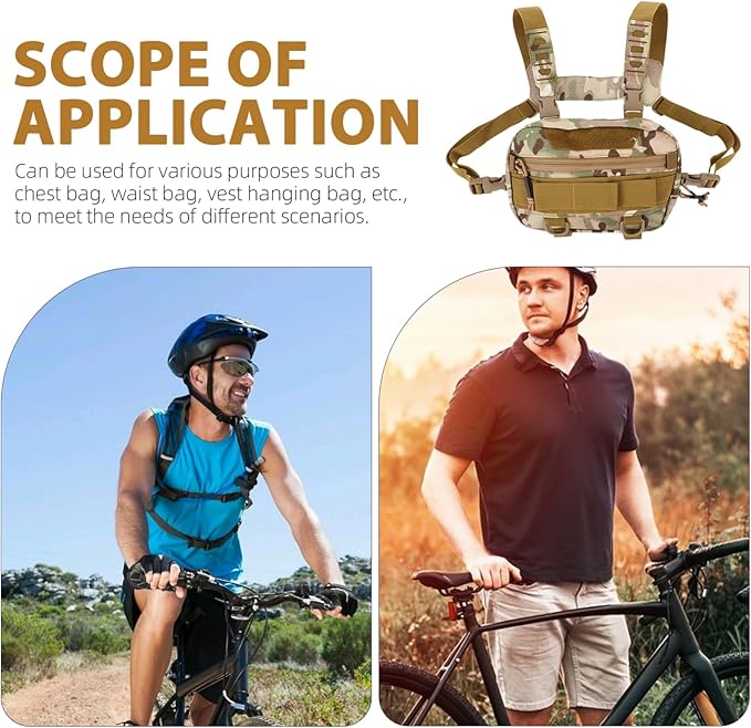 Men Running Chest Pack Lightweight Stylish Multi-function Gear Holder for Outdoor Activities Versatile Chest Bag for Hiking and Workouts Camouflage