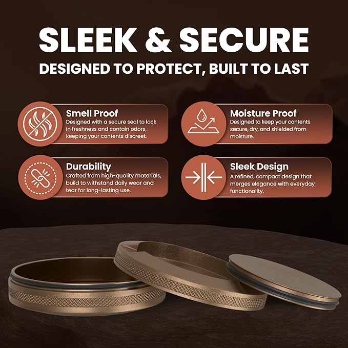 Premium Zyn Metal Can | Zyn Holder | Metal Zyn Container | Moisture &amp Odor Proof Container | Aluminum Zyn Can &amp Organizer | Dip Can | Zyn Tin | Zyn Gifts for Men | Plain Copper