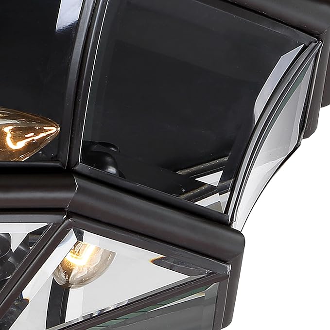 Quoizel Newbury 3-Light Medici Bronze Outdoor Flush Mount Light