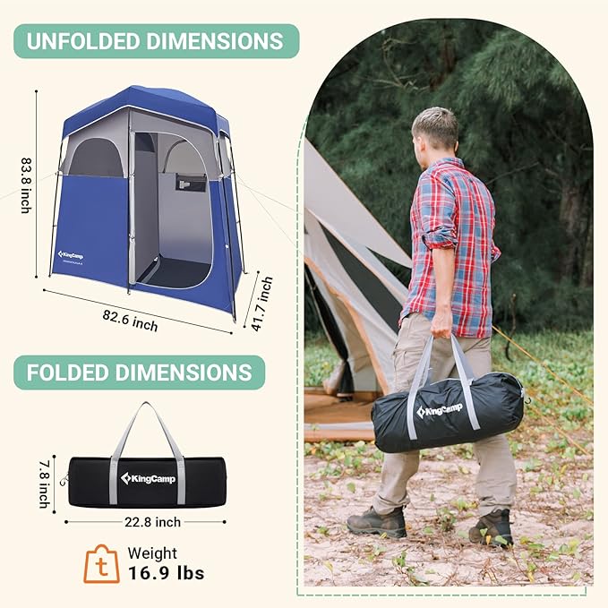 KingCamp Camping-Privacy-Shelters Camping Shower Tent with Shower Bag