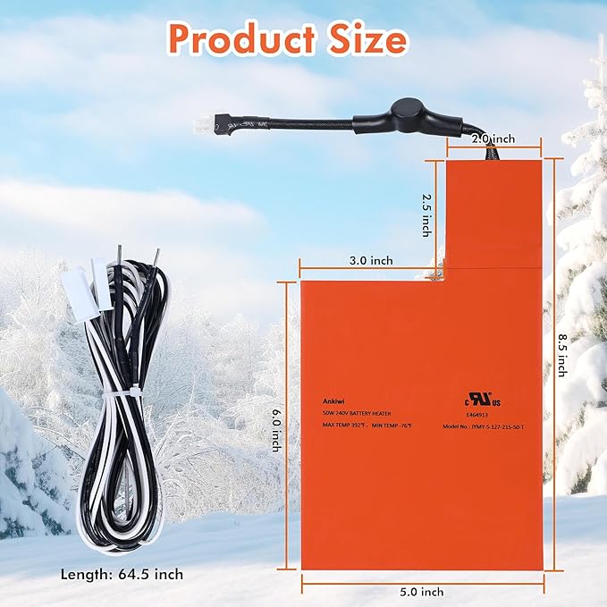 Battery Heater Pad for Generac Generator Battery Warmer Pad for Generac 7101 Cold Weather Kit for 9kW-22kW Air-Cooled Standby Generators