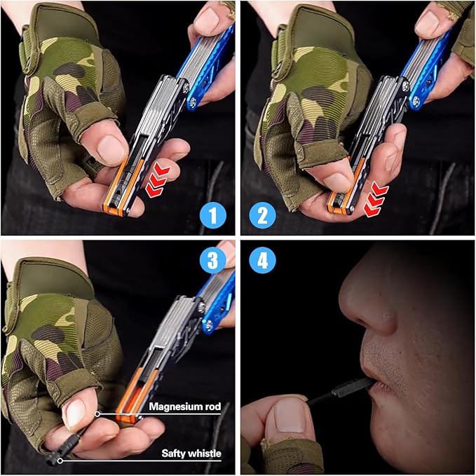 18 in 1 MultitoolBlueProfessional Stainless Steel Multitool Pliers with Replaceable Alloy Steel Blades Wire CuttersBottle OpenerApply to SurvivalCamping &amp Huntingfor Father's Day gift