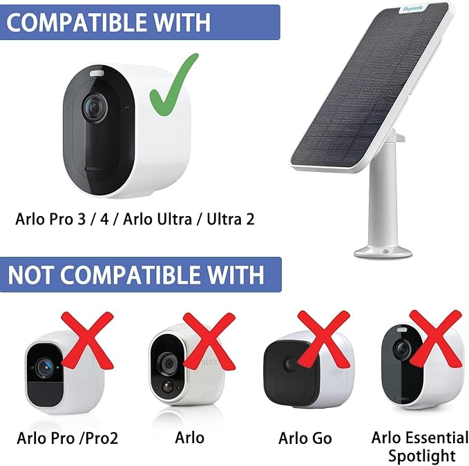 4W Solar Panel Charging Compatible with Arlo Pro 3/Pro 4/Pro 5S/Ultra/Ultra 2 only with 13.1ft Waterproof Charging Cable IP65 WeatherproofIncludes Secure Wall Mount(3-Pack)(Magnetic Connector)