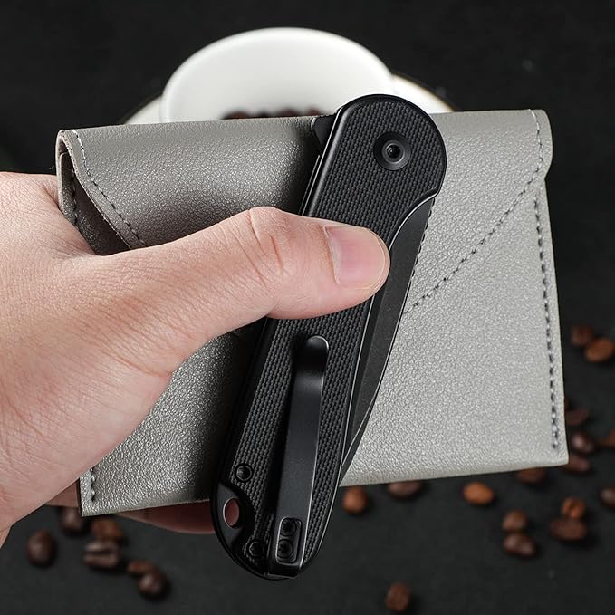 CIVIVI Elementum II Pocket Folding Knife 2.96 Nitro-V Steel Blade G10 Handle Utility Knife with Deep Carry Pocket Clip for Camping Hiking Hunting C18062P-1