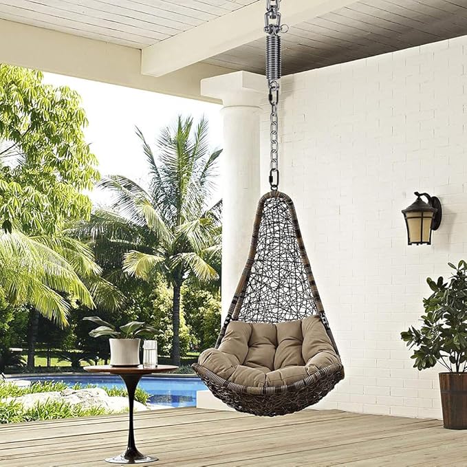 Dolibest Hammock Chair Hanging Kit Heavy Duty Swing Hanger with Spring and 39 Chain Indoor Outdoor Playground Hanging Hammock Punching Bags 360+180° Rotation Easy to Install Black