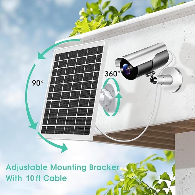 3 Pack 7W Solar Panel Charger Compatible with SimpliSafe Outdoor Camera/Simplisafe Series 2 Wyze Battery Cam Pro Cam Outdoor V1 V2 Camera Solar Panel with Micro USB USB C Adapter IP65 Waterproof