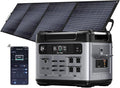 OUKITEL P2001 Plus 2400W Power Station with 200W Solar Panel 2048Wh Solar Generator with 4 AC Outlets (5000W Peak) 1.5H Full Charging APP Control Battery Backup for Home Camping &amp RVs