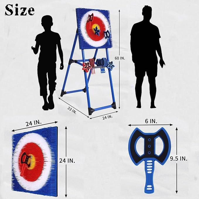 Stiatu Axe Throwing Bristle Target with 8 Throwing Axes SetAxe Throwing Game for Backyard Indoor &ampOutdoorYard GamesCarnival Games