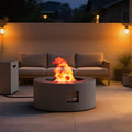 30 Round Propane Fire Pit Table - 50K BTU with Lid Rocks Tank Storage and Cover - Round Gas Fire Pits for Outside Patio - Outdoor Table with Firepit (Grey 30 Round)