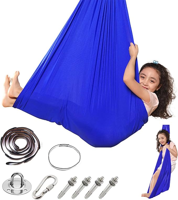 Sensory Swing for Kids with Special Needs Indoor with 360° Swivel Hanger for Calming &amp Relaxing Sensory Swing Indoor Kids Adjustable Hammock Great for ADHDAutism Therapy Swings for Sensory Indo